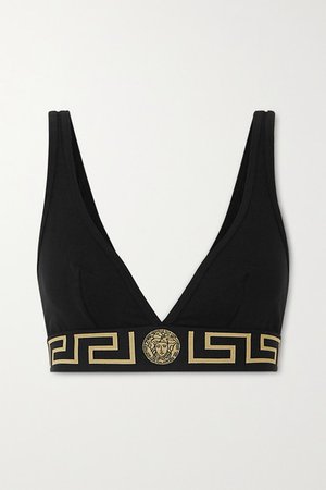 Versace | Stretch-cotton jersey soft-cup bra | NET-A-PORTER.COM