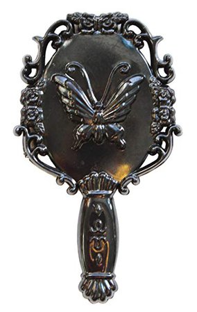 Vintage Gothic Mirror Cosmetic Makeup Antique Retro Vanity Glass - Handheld Hand Mini Small Black Butterfly: Amazon.co.uk: Beauty