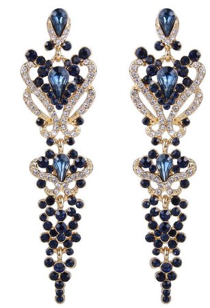 navy and gold earrings