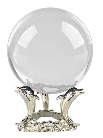 Amazon.com: Amlong Crystal Clear Crystal Ball 110mm (4.2 inch) with Dolphin Stand and Gift Package for Decorative Ball, Lensball Photography, Gazing Divination or Feng Shui, and Fortune Telling Ball: Home & Kitchen