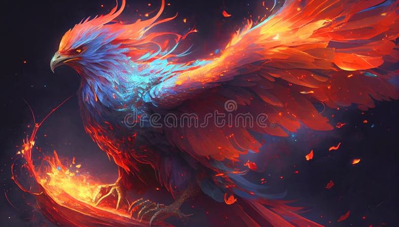 phoenix fire 🔥 water ice 🧊 blue red