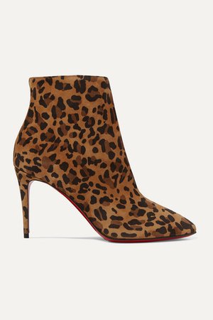 Eloise 85 Leopard-print Suede Ankle Boots - Leopard print