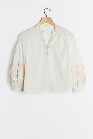 Stephanie Embroidered Peasant Blouse | Anthropologie