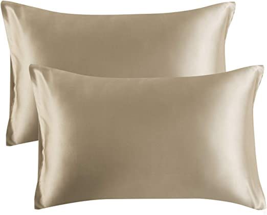 Bedsure Satin Pillow Case Queen Size 2 Pack - Khaki Pillowcase for Hair and Skin 20x30 Inches Satin Pillow Covers with Envelope Closure : Amazon.ca: Home