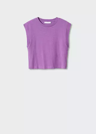 Cropped cotton t-shirt - Women | Mango USA