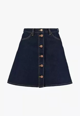jeans blue button skirt