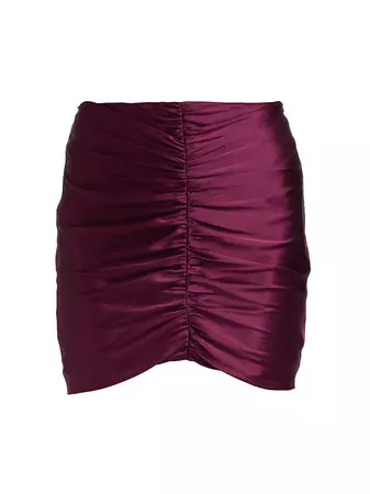 Shop The Sei Silk Ruched Mini Skirt | Saks Fifth Avenue