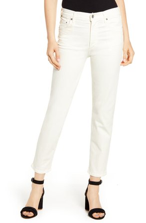 Citizens of Humanity Cara Ankle Cigarette Jeans (Sculpt Light Cream) | Nordstrom