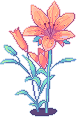 orange flowers pixel art