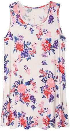 Latuza Women's Flowy Tunic Tank Top (X-Large, Spring Floral) at Amazon Women’s Clothing store
