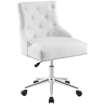 white desk chair silver