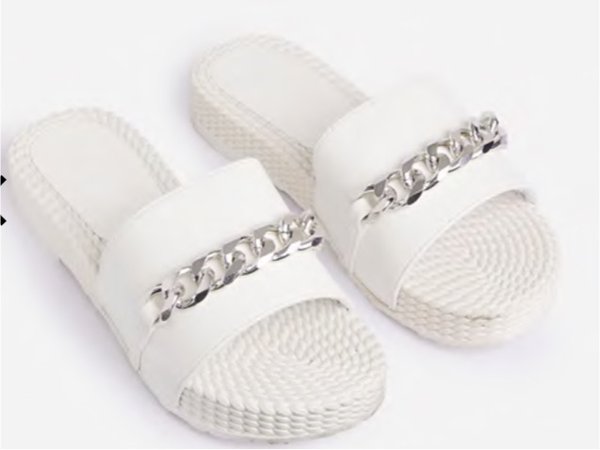 White Chain Sandals