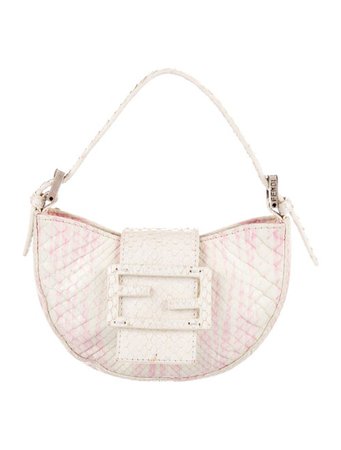 Fendi Python Mini Croissant Bag - White Mini Bags, Handbags - FEN190237 | The RealReal