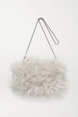 Off-white Zelda feather shoulder bag | Loeffler Randall | NET-A-PORTER
