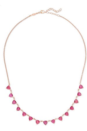 Jacquie Aiche | 14-karat rose gold ruby necklace | NET-A-PORTER.COM