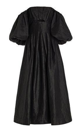 Eugenie Linen-Blend Off-The-Shoulder Midi Dress By Aje | Moda Operandi