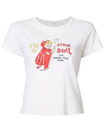 Little Devil Graphic Classic Tee in Vintage White | RE/DONE