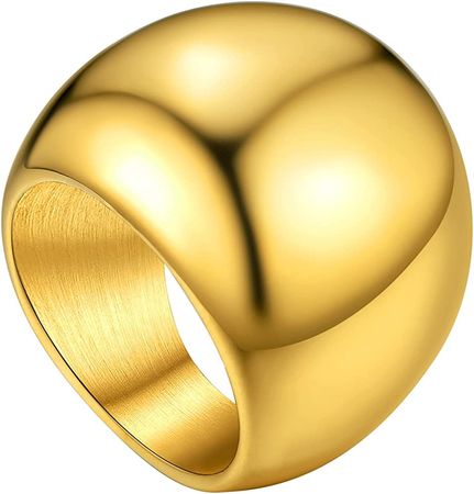 Amazon.com: GOLDCHIC JEWELRY Gold Dome Ring for Women Teen, 23mm Oversized Chunky Rings Thick Cocktail Rings Size 7: Clothing, Shoes & Jewelry