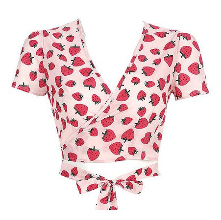 Strawberry Tie Front Shirt – Boogzel Apparel