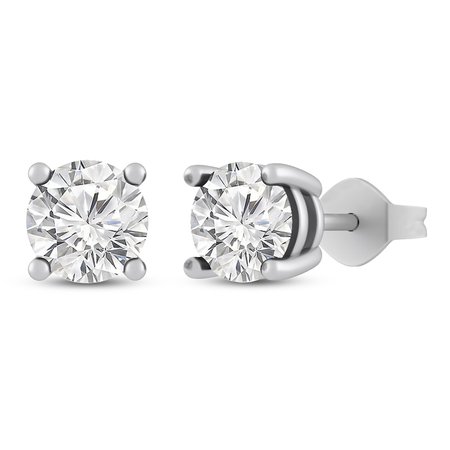 White Lab-Created Sapphire Stud Earrings Sterling Silver | Womens Earrings | Earrings | Kay