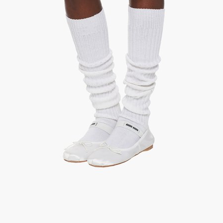 Wool over-the-knee socks White | Miu Miu