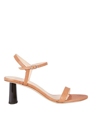 Magnolia Ostrich-Embossed Leather Sandals