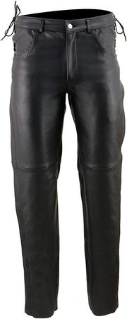 Amazon.com: Milwaukee Leather SH1987 Men's Black Leather Deep Pocket Motorcycle Over Pants with Side Laces : Automotive