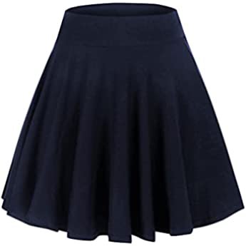 Girls Women High Waisted Pleated Skirt Plain Plaid A-line Mini Skirt Skater Tennis School Uniform Skirts Lining Shorts Navy Blue at Amazon Women’s Clothing store