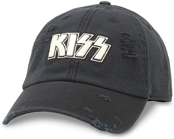 American Needle Shred Slouch Distressed Dad Hat KISS Band, Black (44520A-KISS) at Amazon Men’s Clothing store