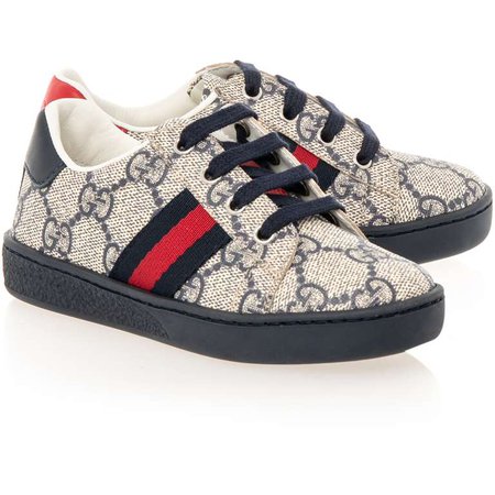 Boys 'GG' Supreme Trainers - Navy by Gucci | Base Fashion
