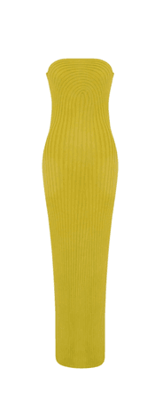 yellow green knit dress
