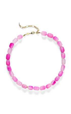 Anni Lu Pink Lake 18k Gold-Plated Brass Beaded Necklace