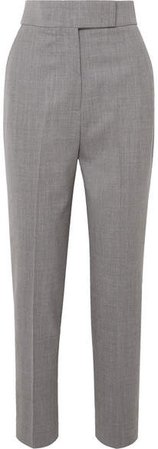 Wool-blend Straight-leg Pants - Gray