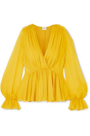 Giambattista Valli | Ruffled silk-georgette blouse | NET-A-PORTER.COM