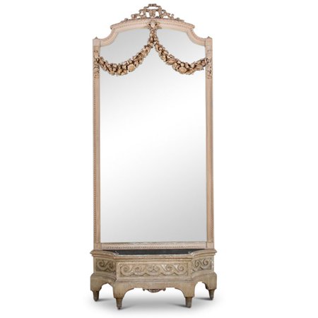 French Carved Louis XVI Mirror and Jardinière FC-1266 | Antique Warehouse