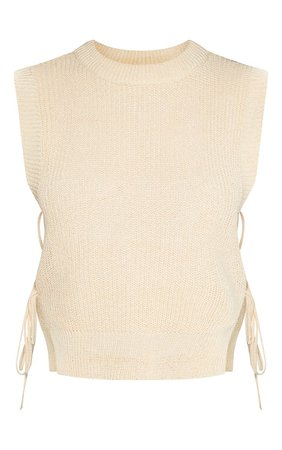 Stone Tie Side Knitted Vest | Knitwear | PrettyLittleThing