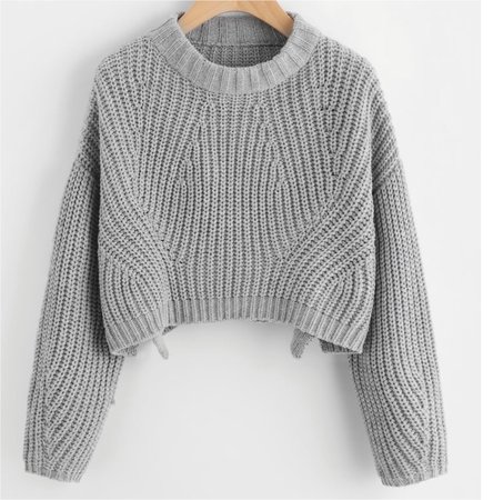 s chunky knit gray sweater