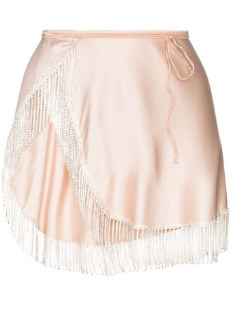 Oséree Crystal Fringe Mini Wrap Skirt - Farfetch