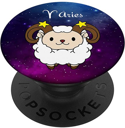 Amazon.com: Aries Horoscope Birthday Gift Anime Zodiac Astrology PopSockets PopGrip: Swappable Grip for Phones & Tablets