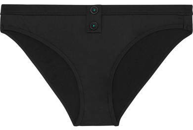 Duskii - Haptons Button-embellished Bikini Briefs - Black