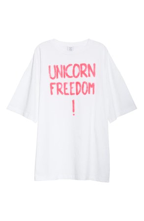 Vetements Unicorn Freedom Graphic Cotton Tee | Nordstrom