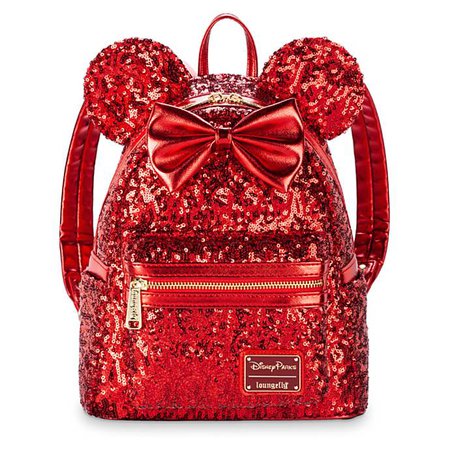Minnie Mouse Sequined Mini Backpack by Loungefly – Red