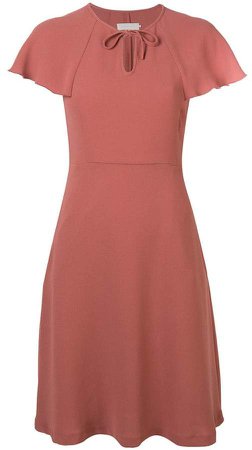 fitted tie neck dress