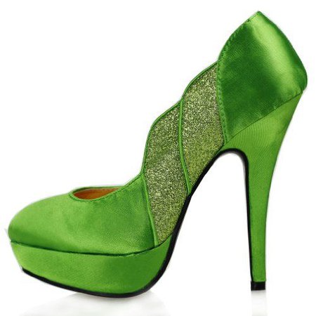 tinkerbell heels green pumps