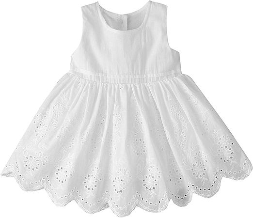Amazon.com: Toddler Baby Girls Dress Embroideries Floral Summer Seaside Beach Sundress Onepiece Outfits (White Princess Dress, 6-9 Months): Clothing, Shoes & Jewelry