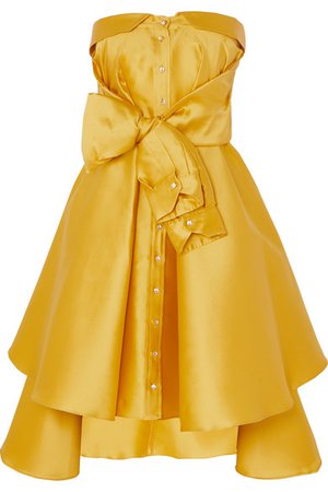Alexis Mabille | Bow-detailed satin-twill mini dress | NET-A-PORTER.COM