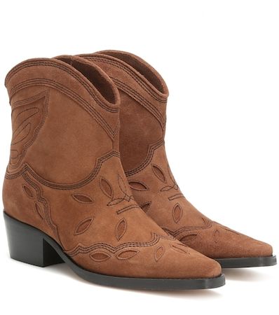 Low Texas suede cowboy boots