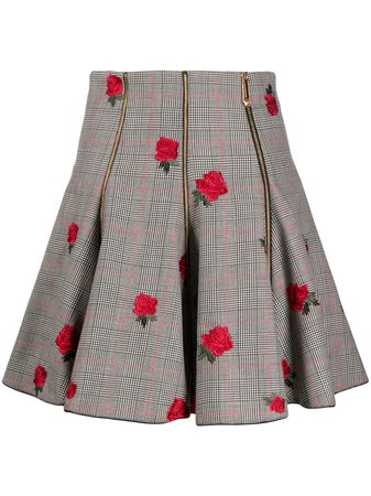 Versace Embroidered Roses Mini Skirt - Farfetch