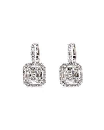 ZYDO Mosaic 18k White Gold Diamond Drop Earrings, 0.45tcw | Neiman Marcus