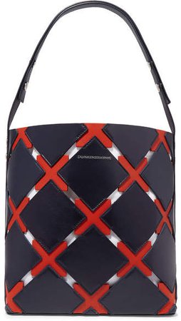 Cassidy Quilt Cutout Leather Tote - Navy